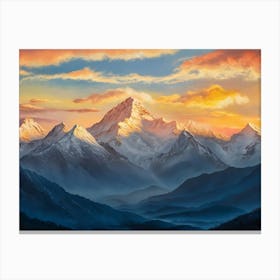 Sunrise Over The Mountains 4 Canvas Print