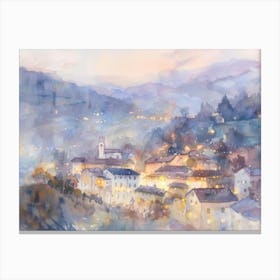 Village At Night Canvas Print