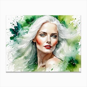 Watercolor Of A Woman 3 Canvas Print