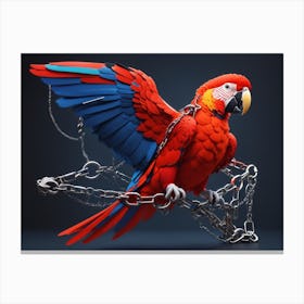 Parrot On Chain Canvas Print