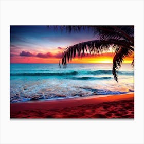 Sunset On The Beach 656 Canvas Print