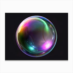 Rainbow Sphere On Black Background Canvas Print