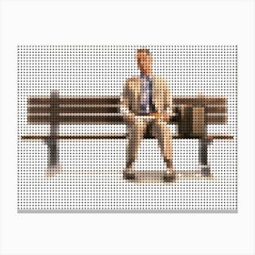 Forrest Gump In A Pixel Dots Art Style Canvas Print