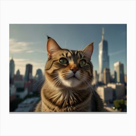 Cat In New York City Canvas Print