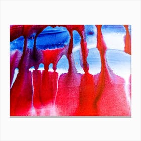 Red, White And Blue. Abstract colorful paint background Canvas Print
