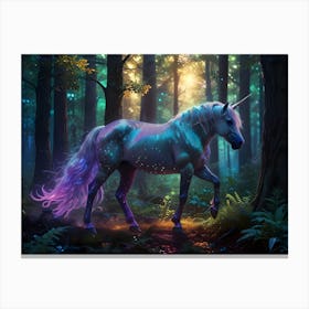 Unicorn In The Forest 1 Canvas Print