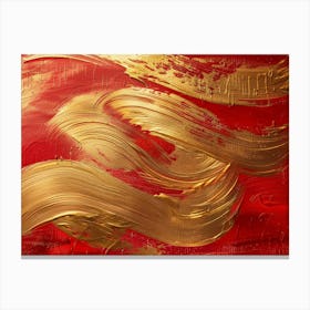 Gold And Red 6 Canvas Print