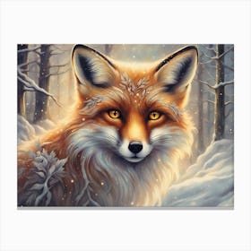 Majestic Winter Fox Page 4 Canvas Print