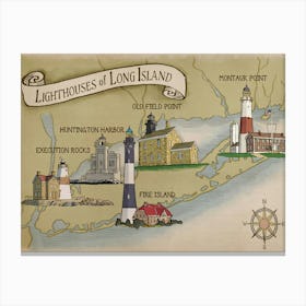 Lighthouses Of Long Island Canvas Print