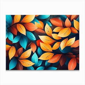 Beautiful Illustration of Colorful Leaves 4 Canvas Print