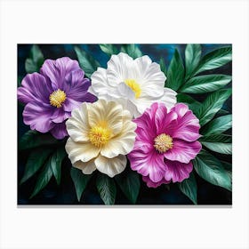 Three Hibiscus Flowers Canvas Print