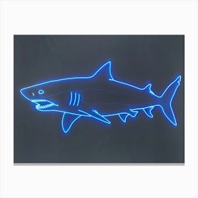 Neon Blue Greenland Shark 1 Canvas Print