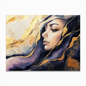 Abstract Women's Face Canvas Print