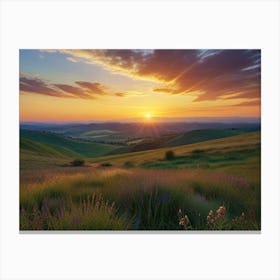 Sunset In The Hills Canvas Print