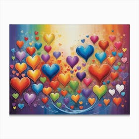 Rainbow Hearts 8 Canvas Print