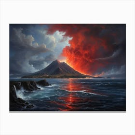 Flank Eruption At Nightfall Canvas Print