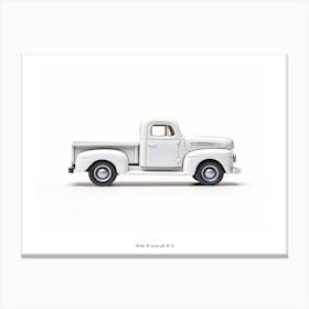 Toy Car 49 Ford F1 White Poster Canvas Print