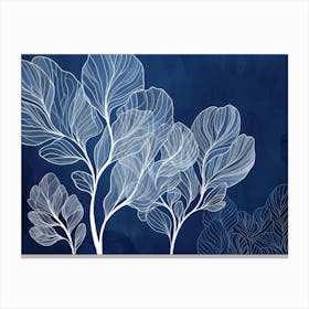 Blue And White Trees Canvas Print
