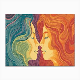 Two Women Kissing 2 Canvas Print