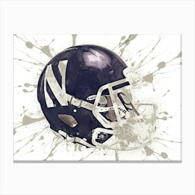 Northwestern Wildcats NCAA Helmet Poster Canvas Print