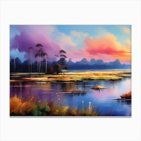 Sunset In The Marsh Canvas Print