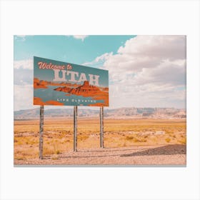 Welcome To Utah Sign Canvas Print