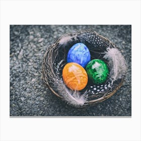 Easter Eggs In A Nest 11 Canvas Print