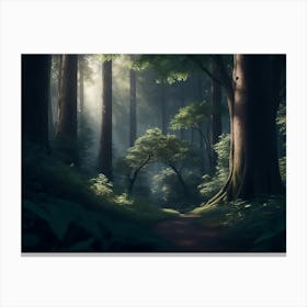 Gentle Breeze In A Whispering Forest Canvas Print