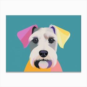 Schnauzer Dog Portrait Illustration Canvas Print