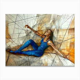 Abstract Of A Dancer. Seating dancer. Sport print art Canvas Print