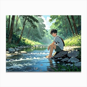 a schooll boy Canvas Print