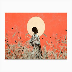 Woman In A Field 1 Canvas Print