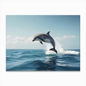 Dolphin Jumping Out Of The Water Canvas Print