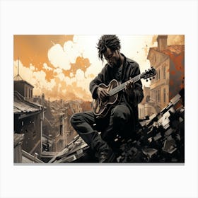 Man With A Guitar 10 Canvas Print