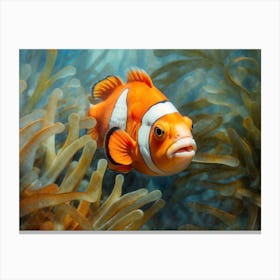 Clownfish Chalk Style Canvas Print