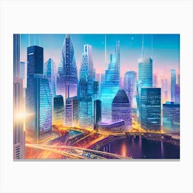 Futuristic Cityscape 29 Canvas Print