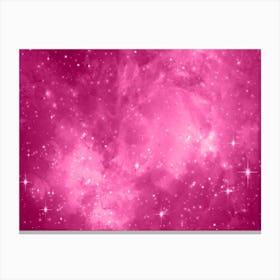 Hot Pink Galaxy Space Background Canvas Print