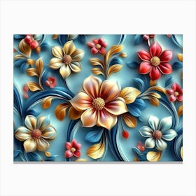 A Beautiful 3d Luxury Floral Canvas Print