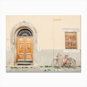Door And Bike In Italy Canvas Print