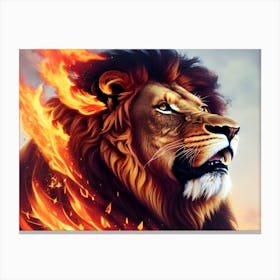 Lion Of Fire Canvas Print