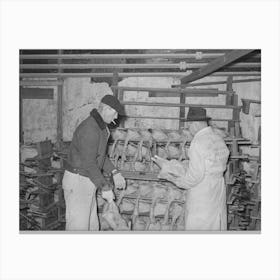 Selecting Turkeys At Cold Storage Plant Canvas Print