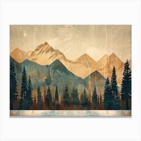 Vintage Landscape Illustration 2 Canvas Print