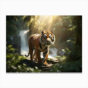 Tiger In The Jungle Paintings Art Print 1 Canvas Print