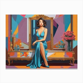 Lady in front of the mirror Canvas Print