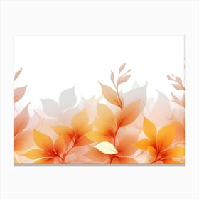 A Seamless Pattern Of Delicate, Overlapping Orange And White Floral Elements Against A White Background Canvas Print