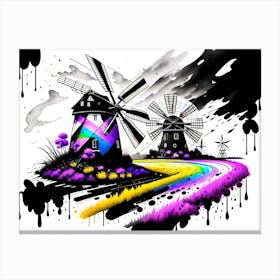 Rainbow Windmills Canvas Print