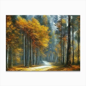 Autumn Forest Path Canvas Print