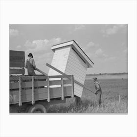 Southeast Missouri Farms Project, Unloading Privy House At Job Site By Russell Lee Canvas Print