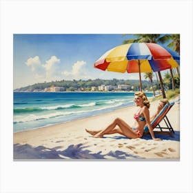 Relaxing at the Summer Beach  Canvas Print