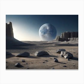 Moonscape - Other World Landscape-1 Canvas Print